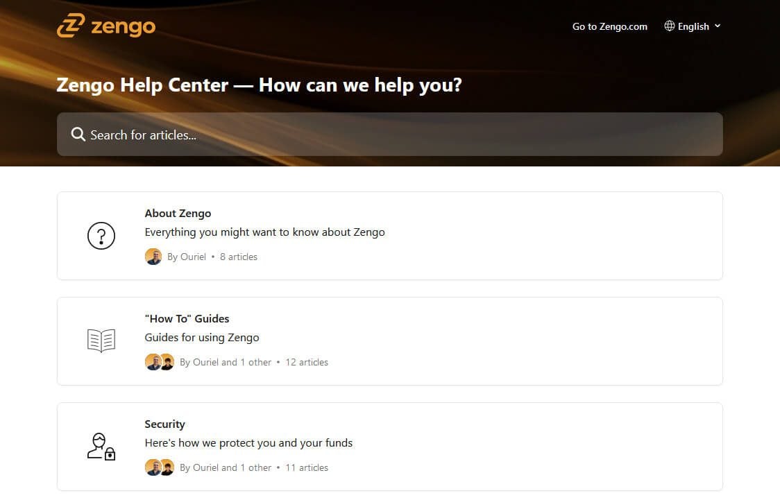Zengo Support Client Site