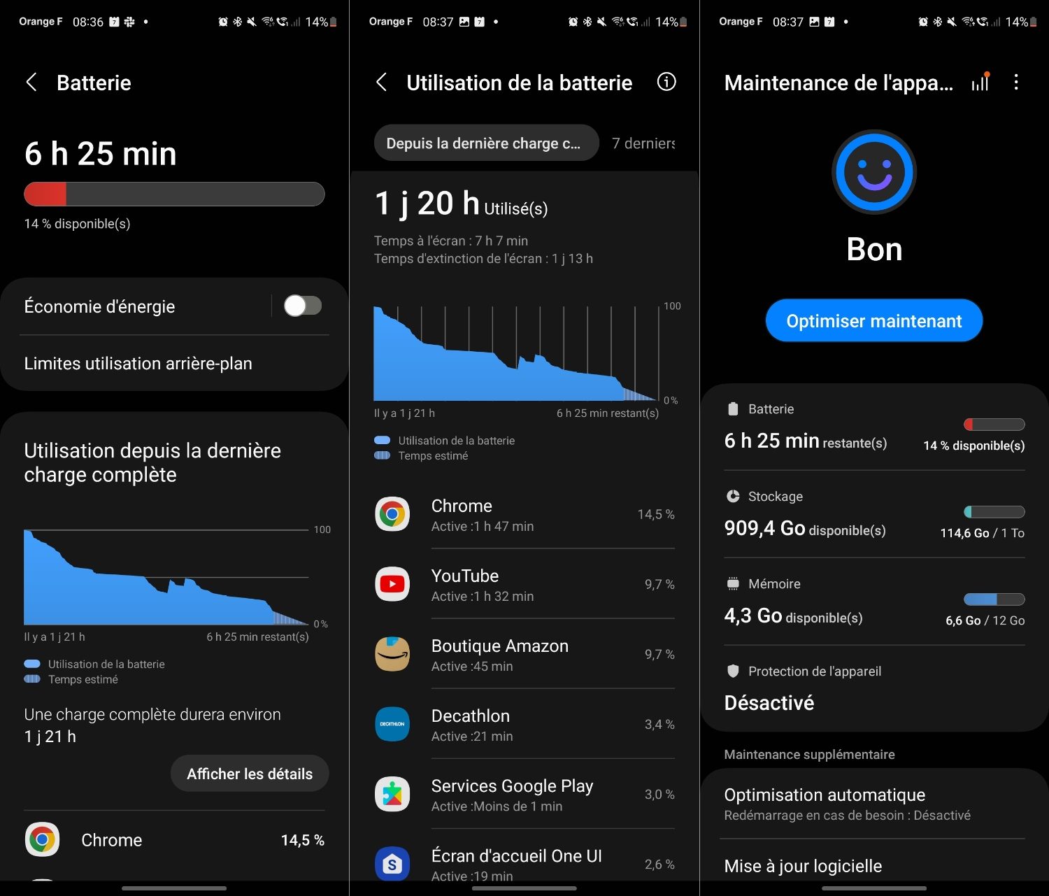 autonomie samsung galaxy z fold 5