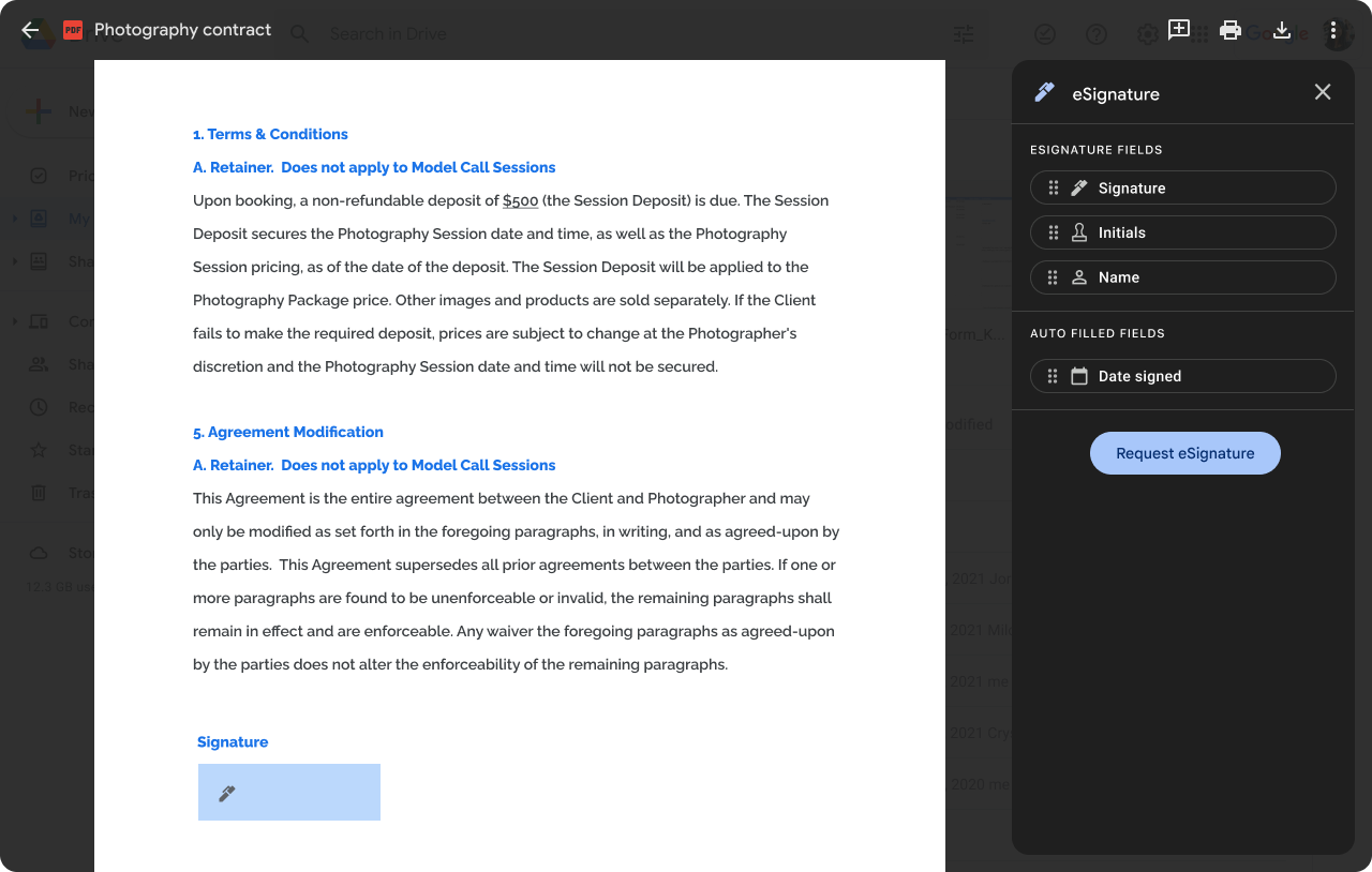 esignature google docs