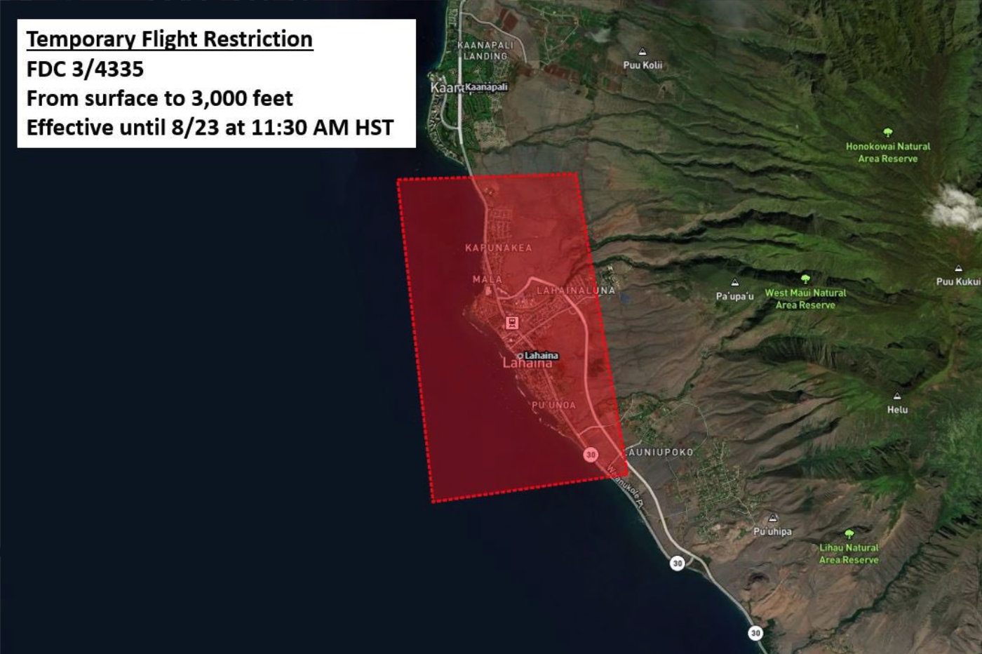 Hawai Ile Maui Lahaina Drones Interdiction