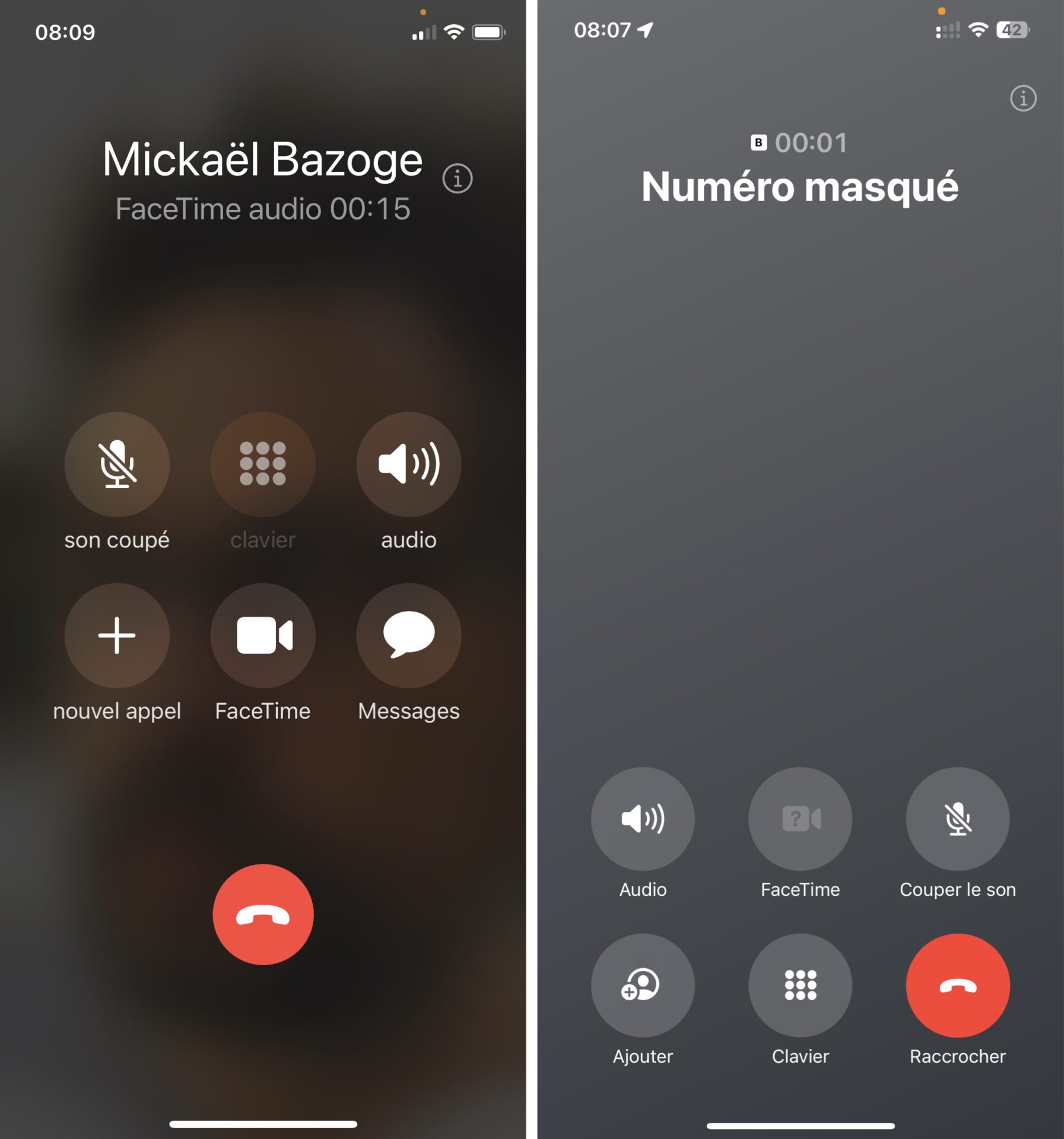 iOS 17 appels raccrocher