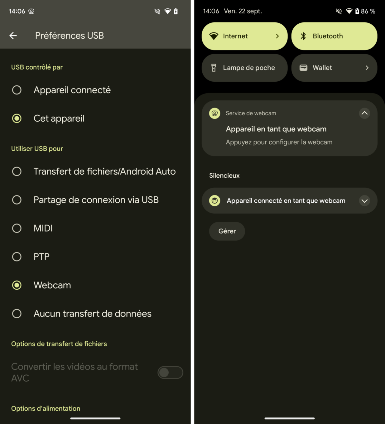 Android 14 vous permettra d'utiliser votre smartphone en webcam sur votre PC