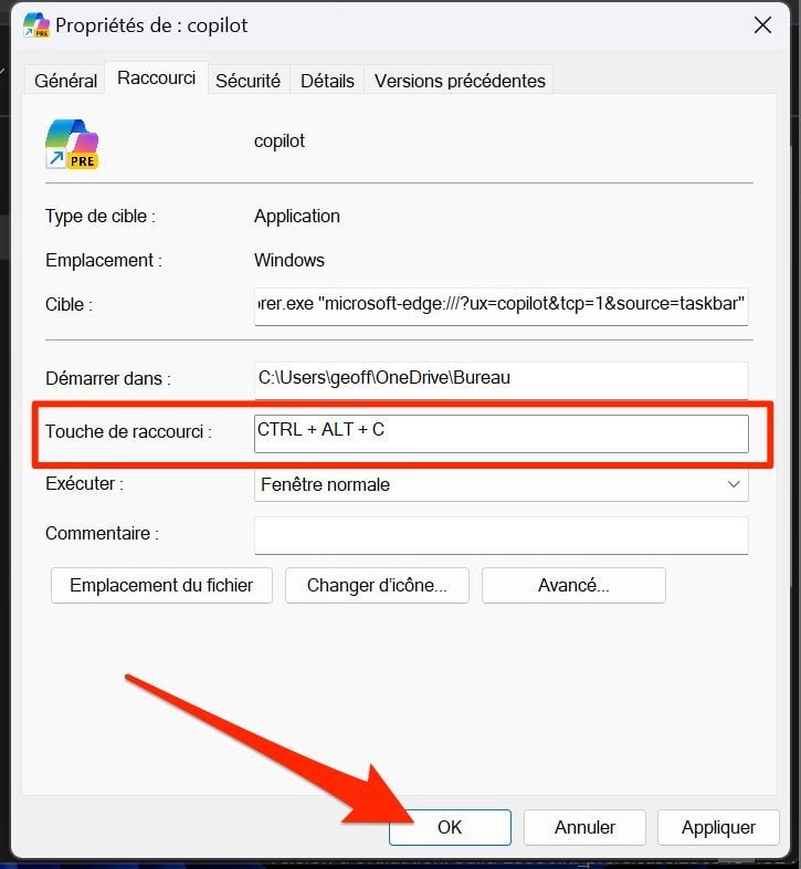 Copilot Raccourci Clavier