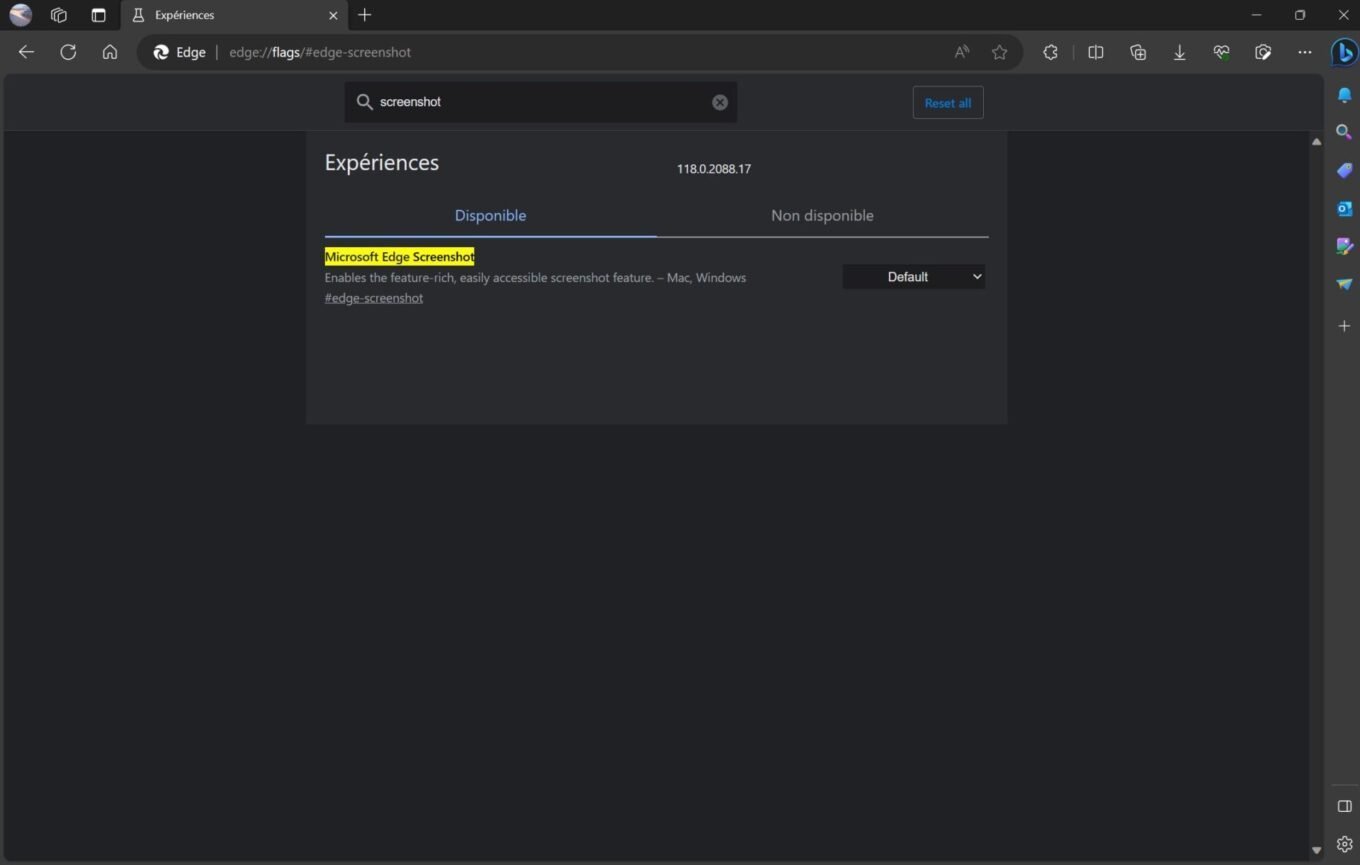 Microsoft Edge Flag Capture écran
