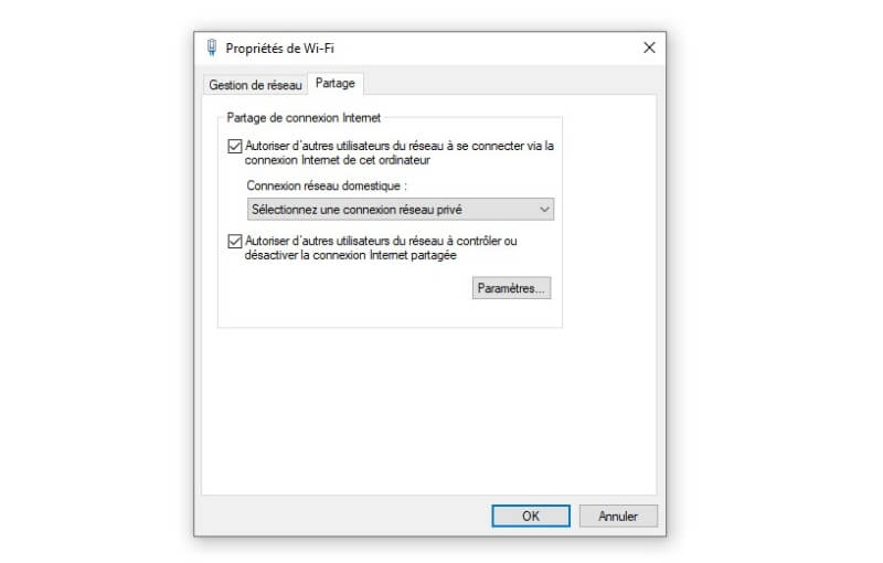 Partage Connexion VPN Windows