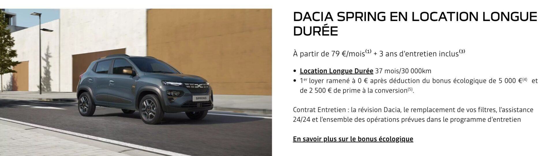 Dacia Spring Leasing LLD Prix
