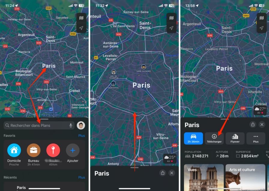 iOS 17 : comment télécharger des cartes hors ligne dans Apple Plans