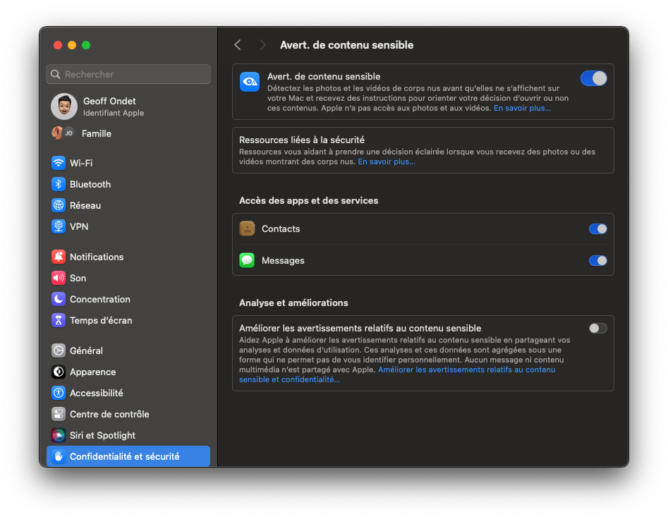 Macos Sonoma Avertissement Contenu Sensible 