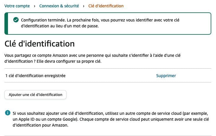 Amazon Clé D'accès Créée