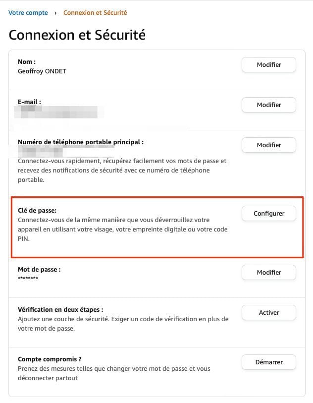 Amazon Configurer Clé D Accès