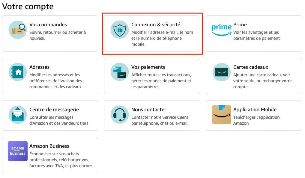 Amazon Connexion Sécurité