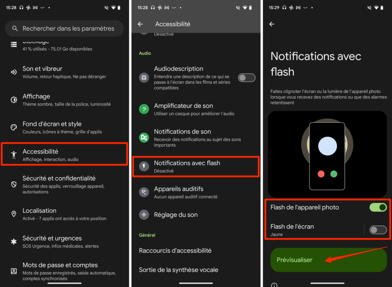 Android 14 Flash Notifications