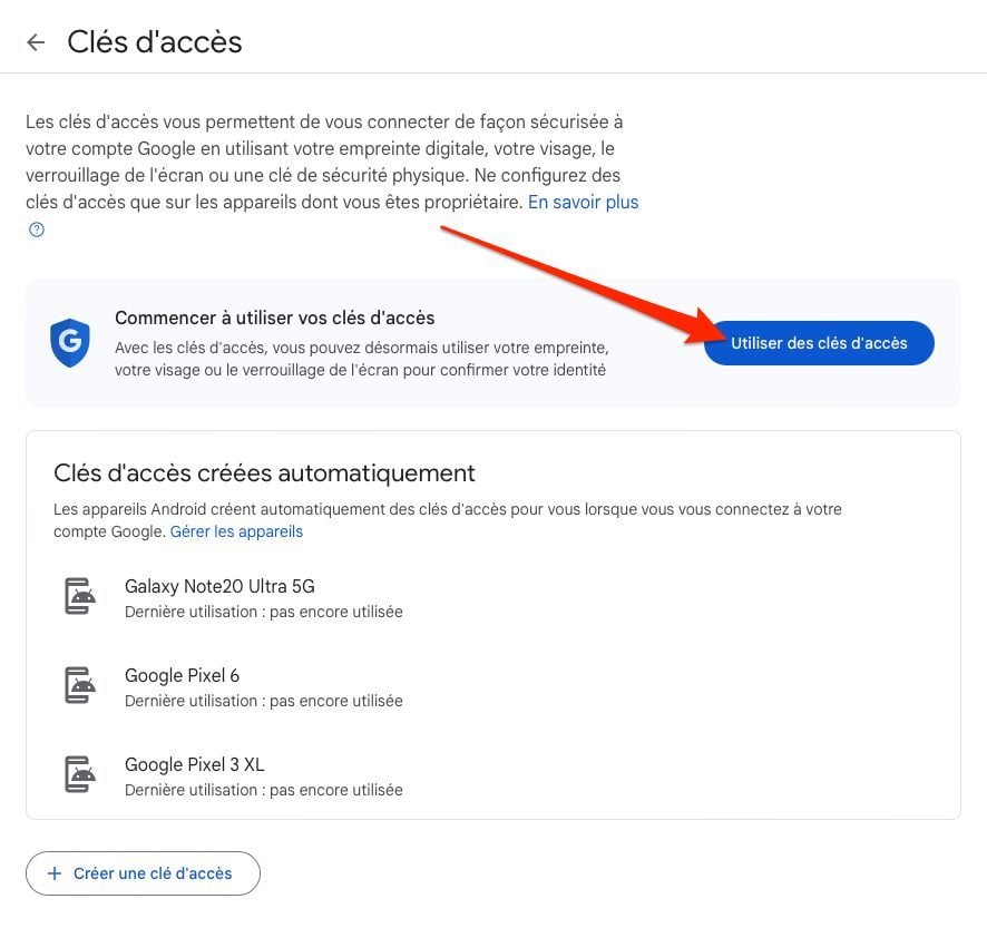 Google Access Key Use