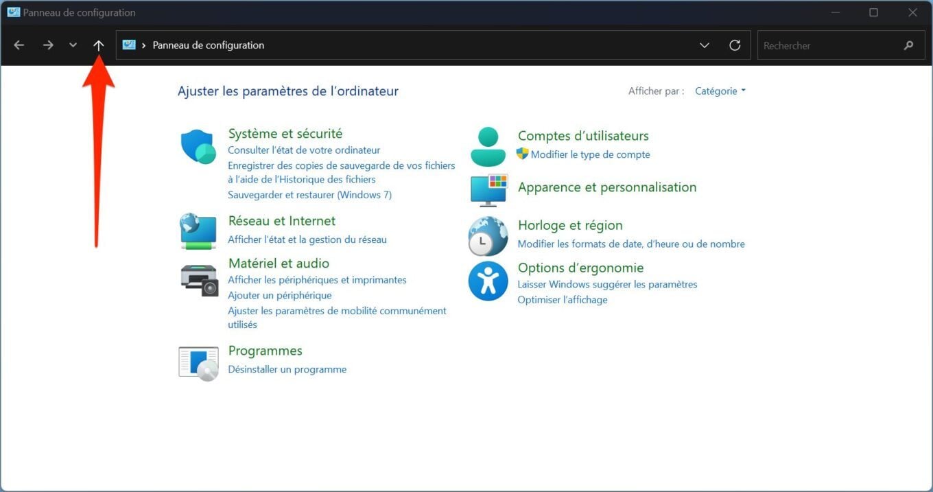 Windows 11 Panneau De Configuration Précédent