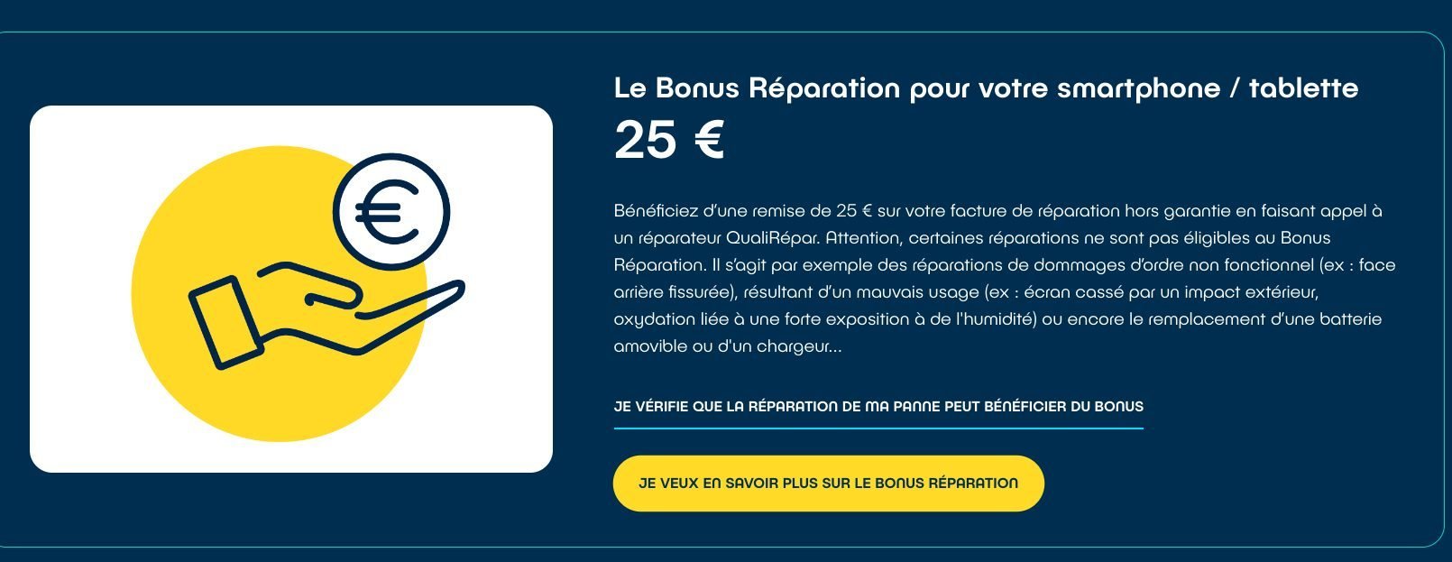 Le bonus réparation va bientôt concerner l'écran de votre