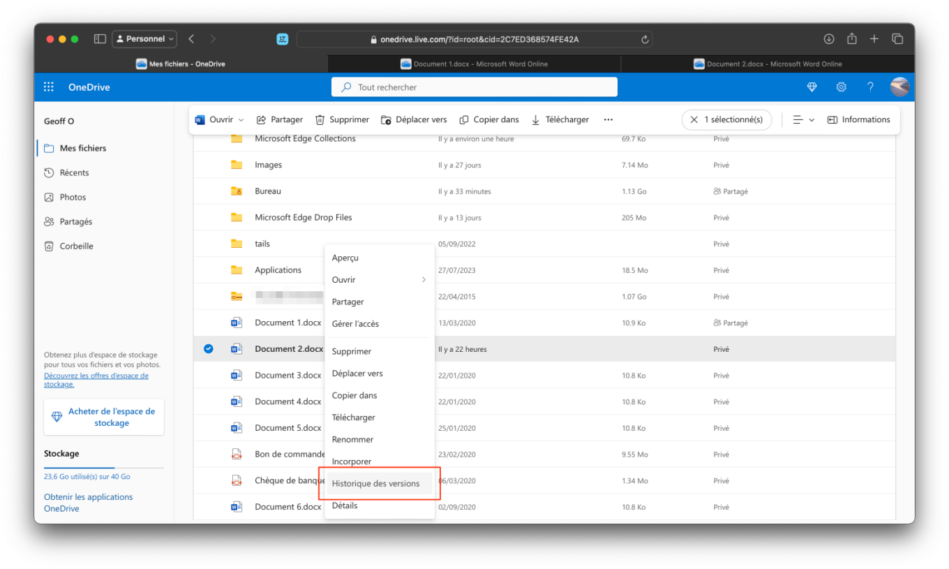 Onedrive Historique Des Versions