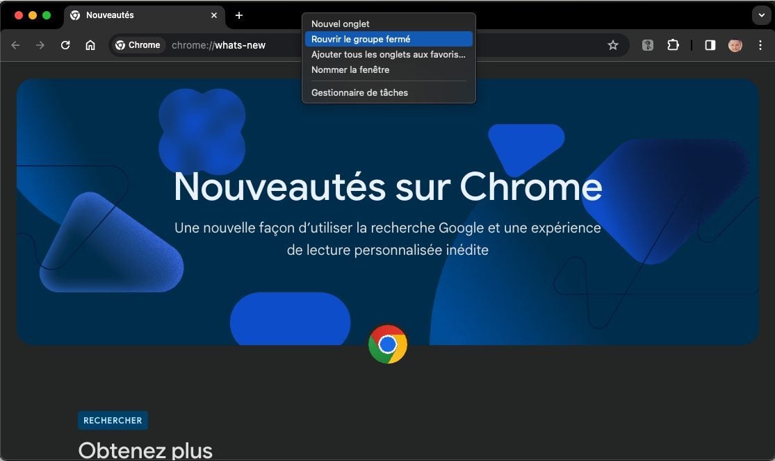 Chrome Reopen Tab Group