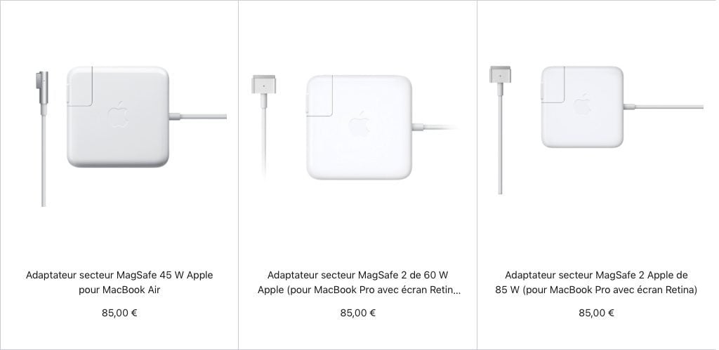 Adaptateur secteur MagSafe 2 Apple de 85 W (pour MacBook Pro avec écran  Retina)