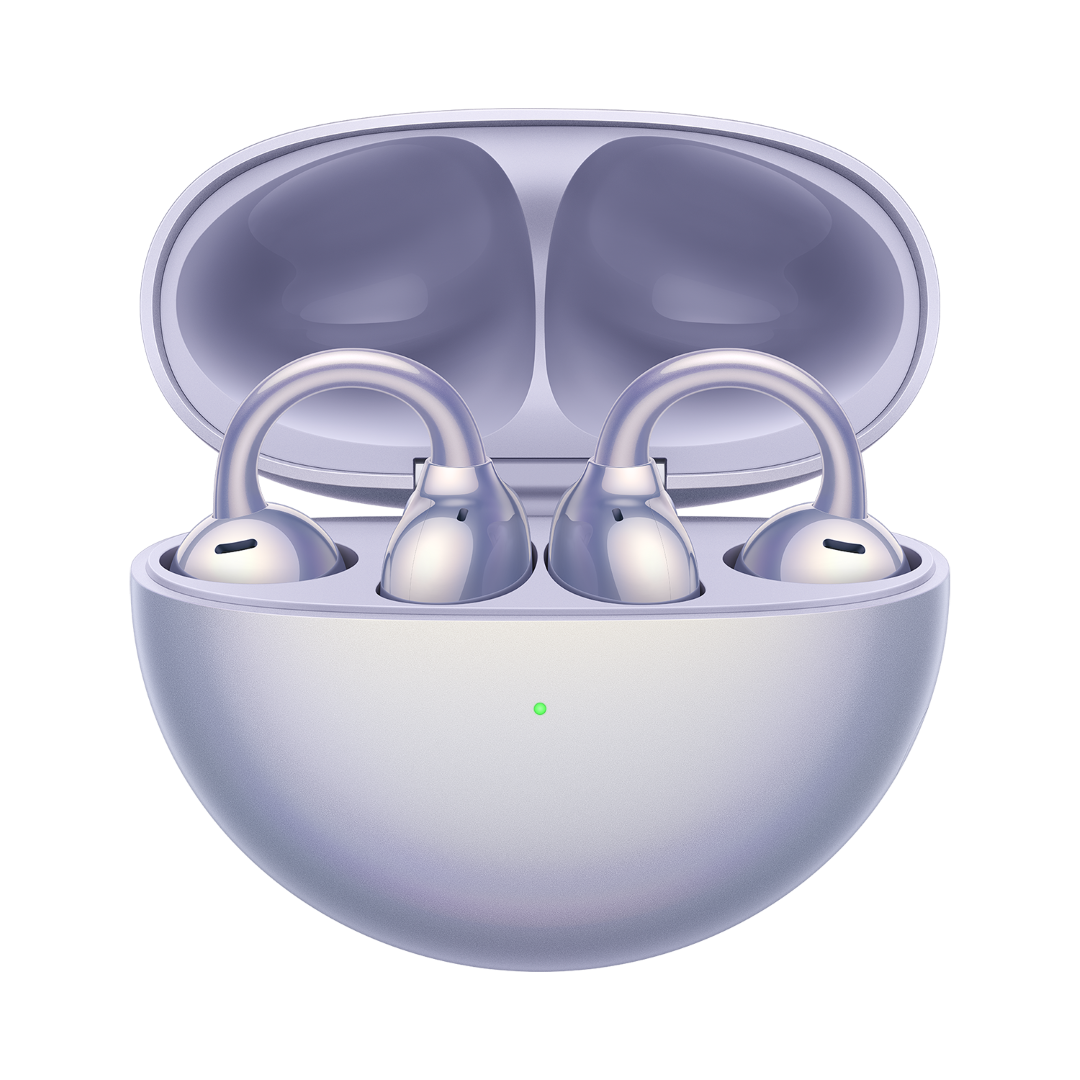 Mkt 开放式耳机 Product Image 标准角度 Huawei Freeclip Dove Hq 流光紫 正面打开 1121 Png (grand)