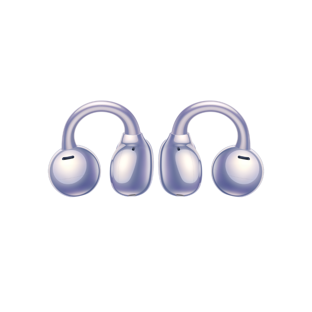 Mkt 开放式耳机 Product Image 标准角度 Huawei Freeclip Dove Hq 流光紫 正面打开耳机 1121 Png (grand)