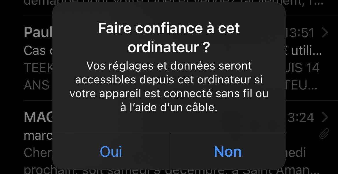 Iphone Faire Confiance à Cet Ordinateur