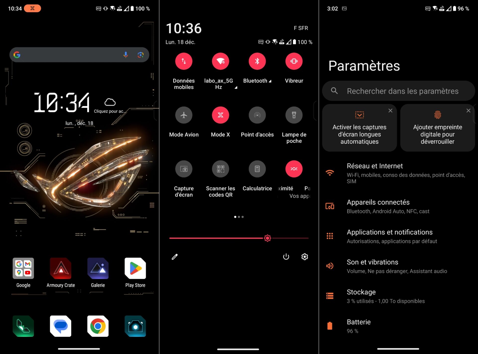 Interface Asus Rog Phone 8