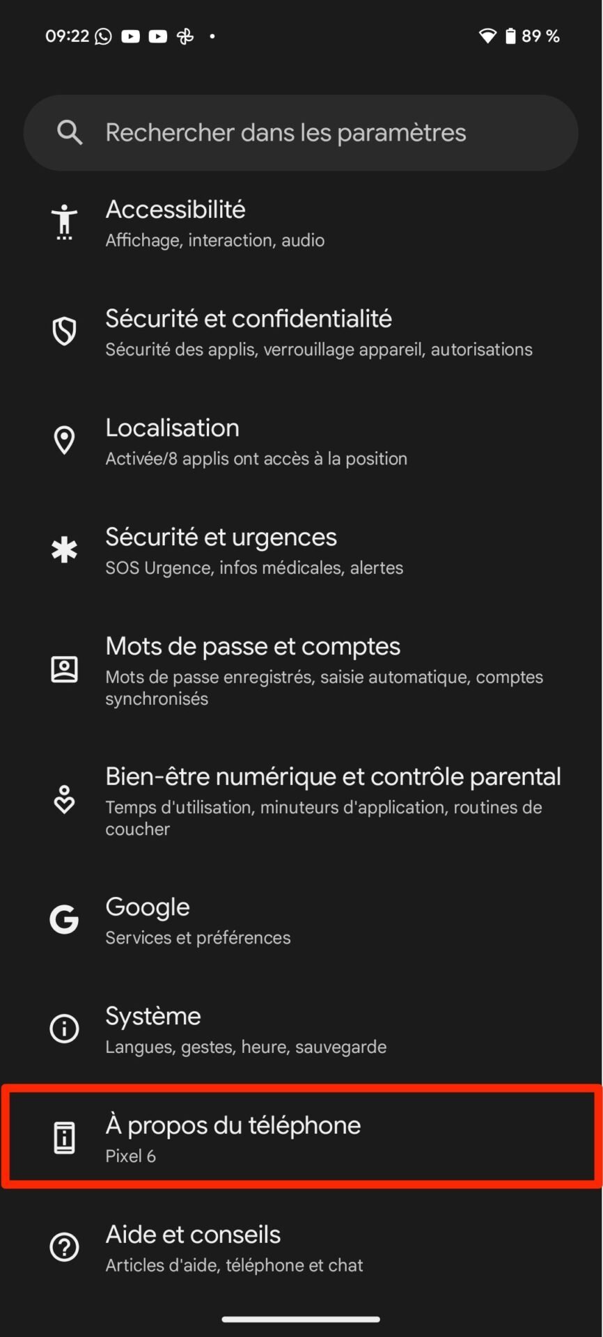 Android Activer Options Développeur1