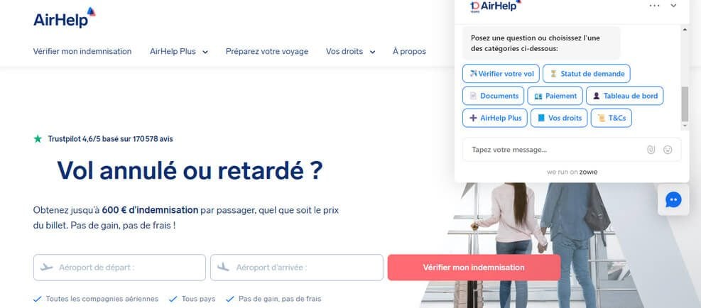 Messagerie Instantanée Airhelp