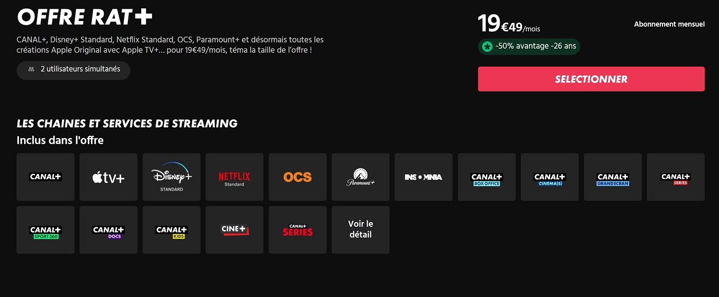 Offre Rat+ Canal+