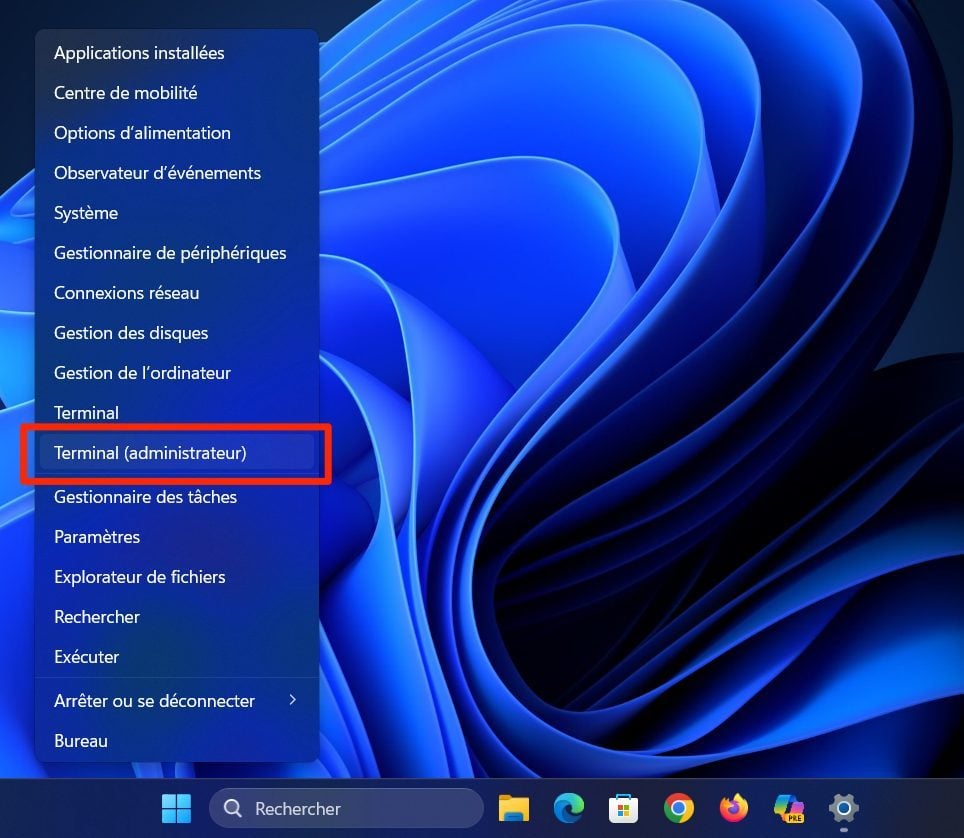 Windows 11 Clic Droit Démarrer