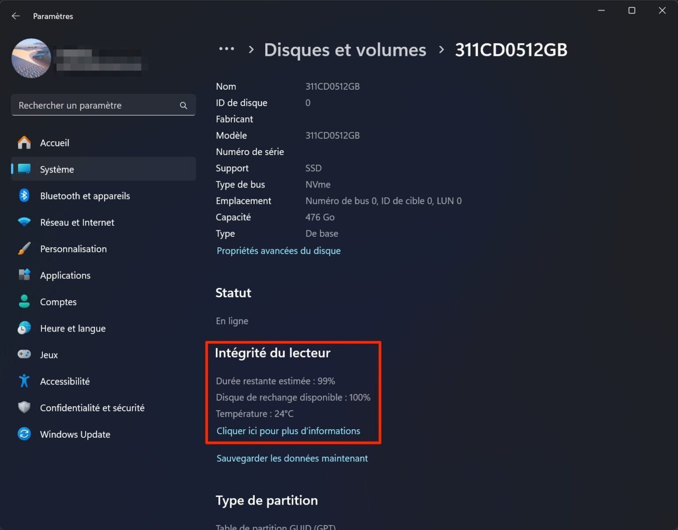 Windows 11 Santé Ssd4