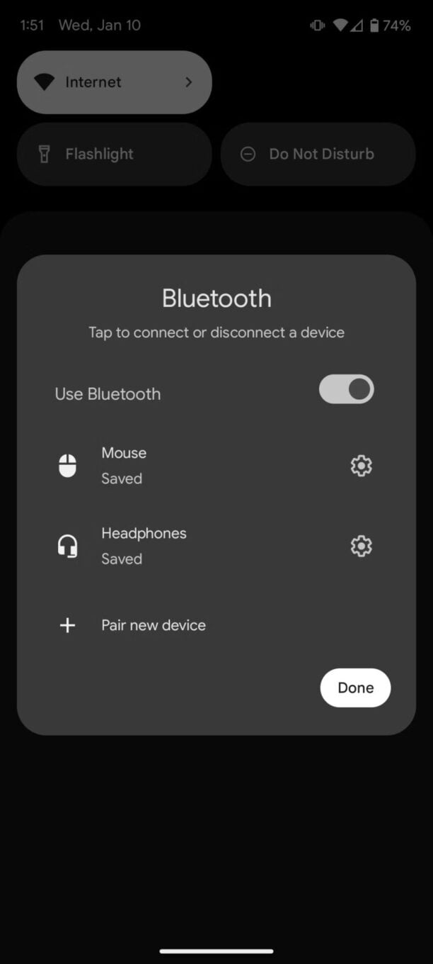 Pop-up Bluetooth Android 14