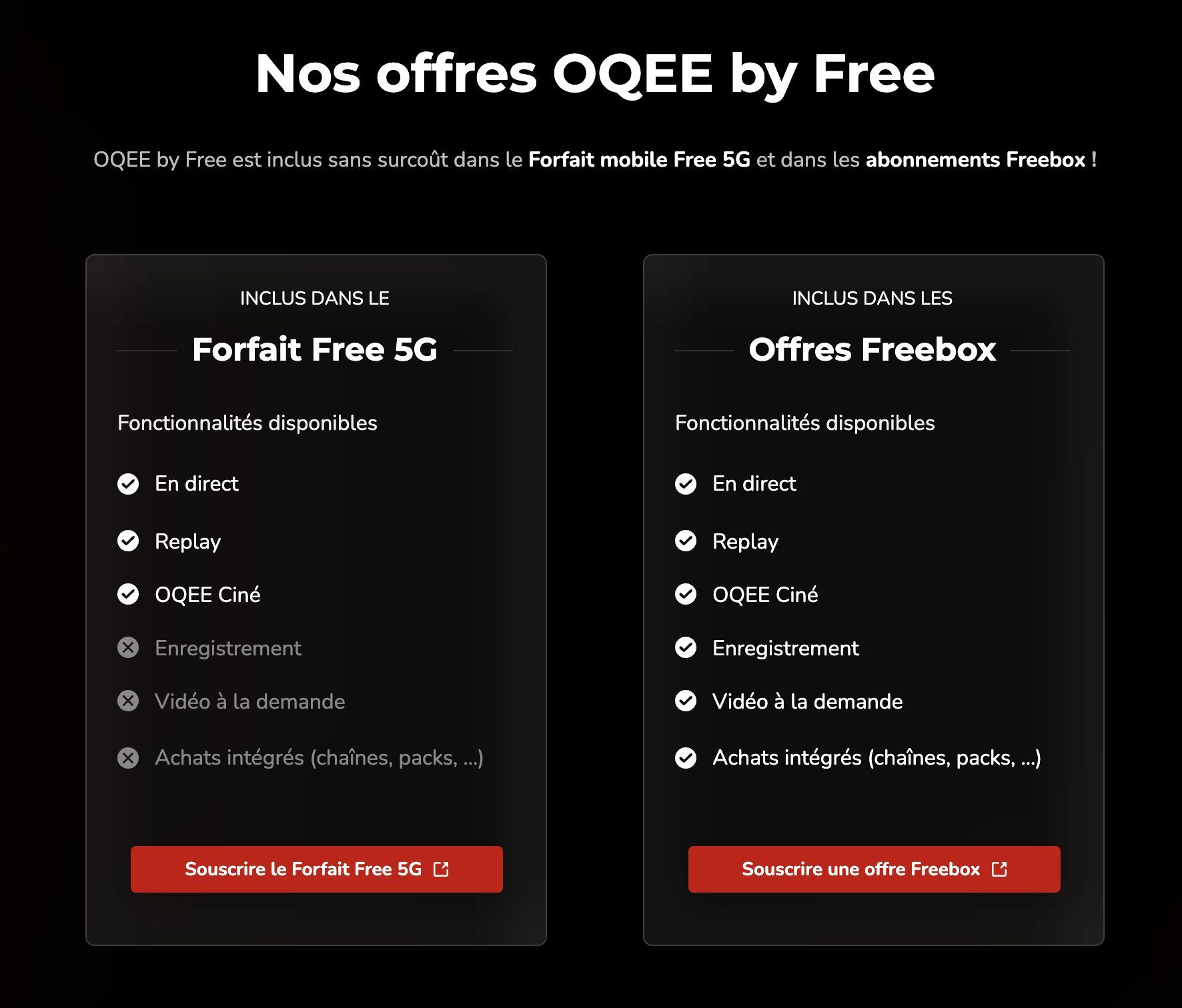 Offres Oqee Free