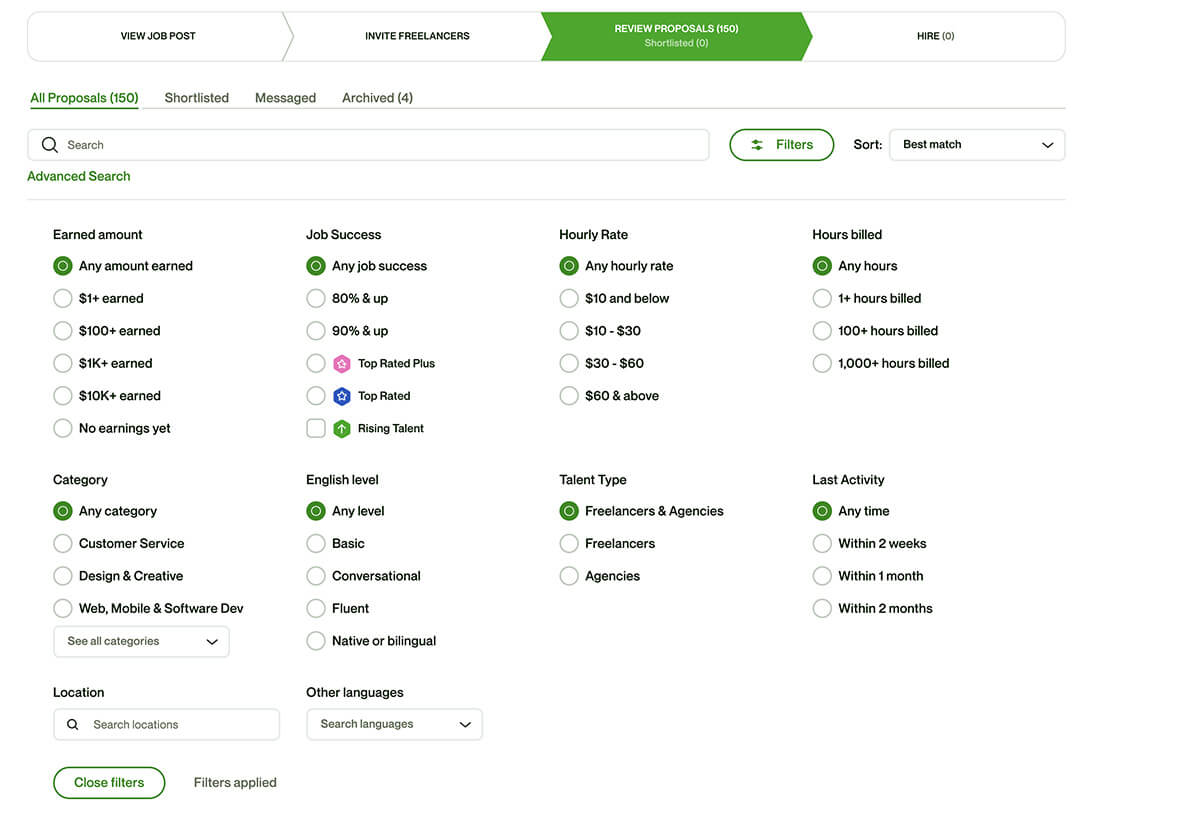 Analyse Des Candidats Freelance Upwork