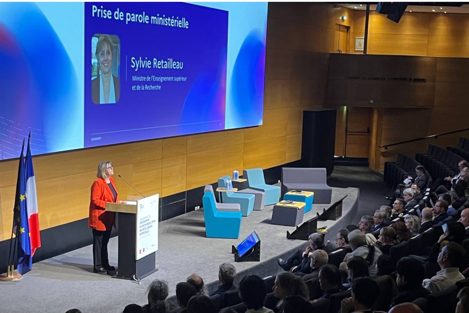 Sylvie Retailleau lors du lancement du PEPR IA à Grenoble.