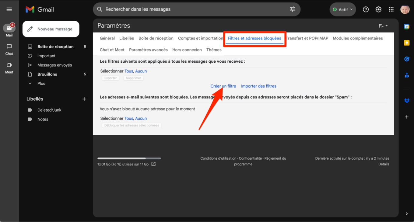 Gmail Filtres Règles B 2 1