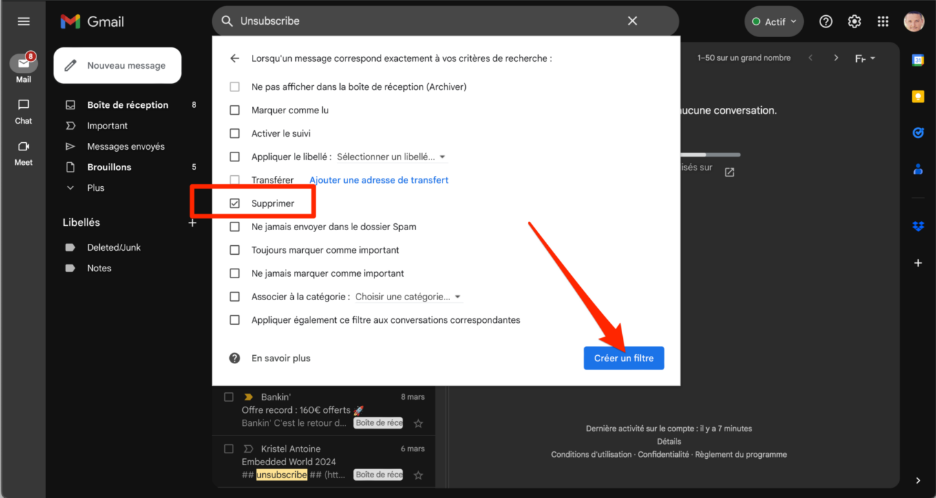 Gmail Filtres Règles B 3