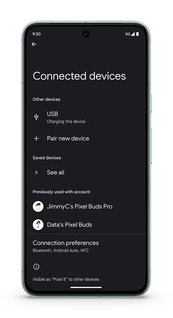 Appareils Connectes Bluetooth Google Pixel