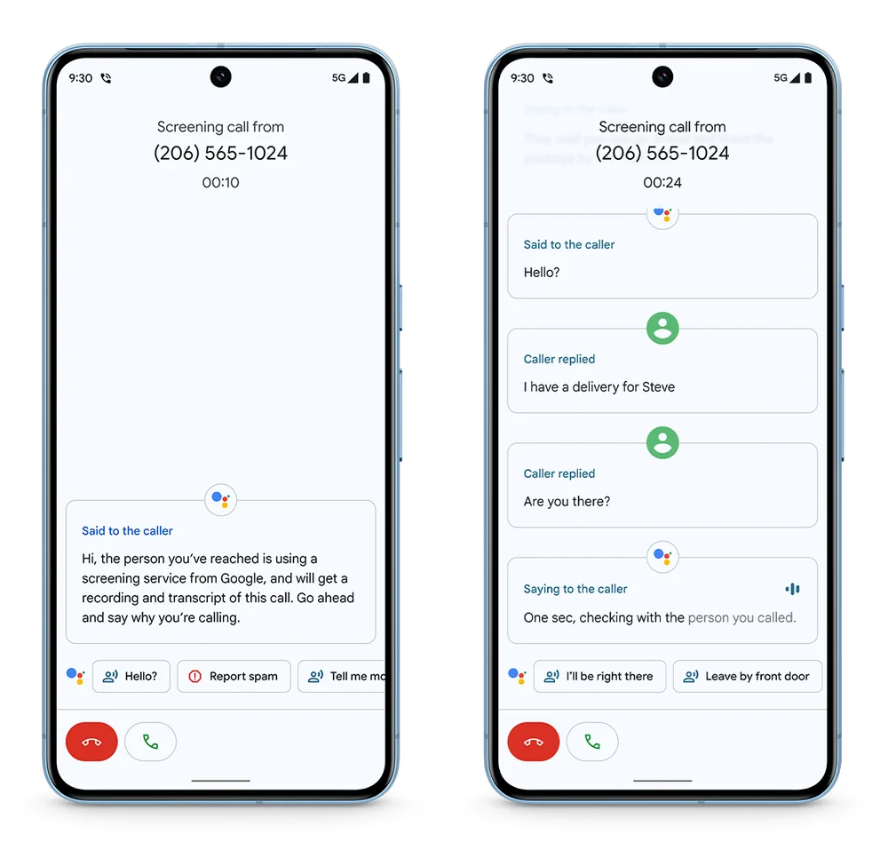 Filtrer Appels Google Assistant Call Screen