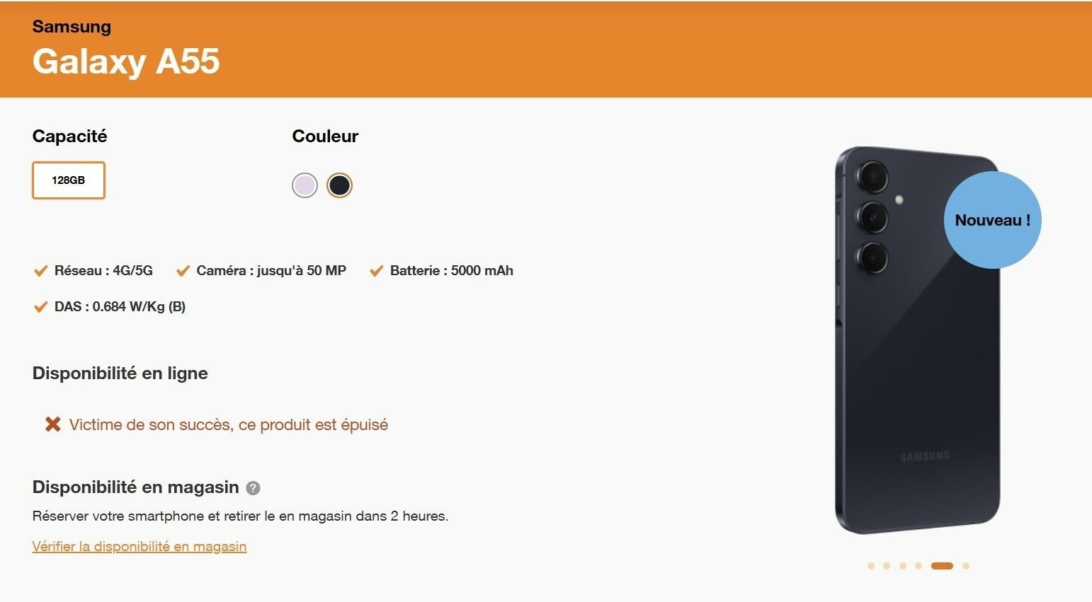 Samsung Galaxy A55 Orange Belge