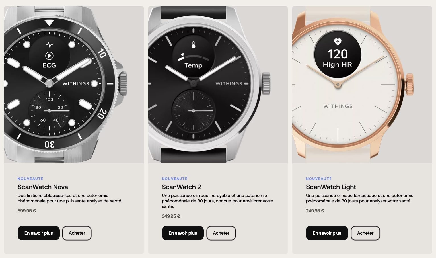 Withings Scanwatch Gamme