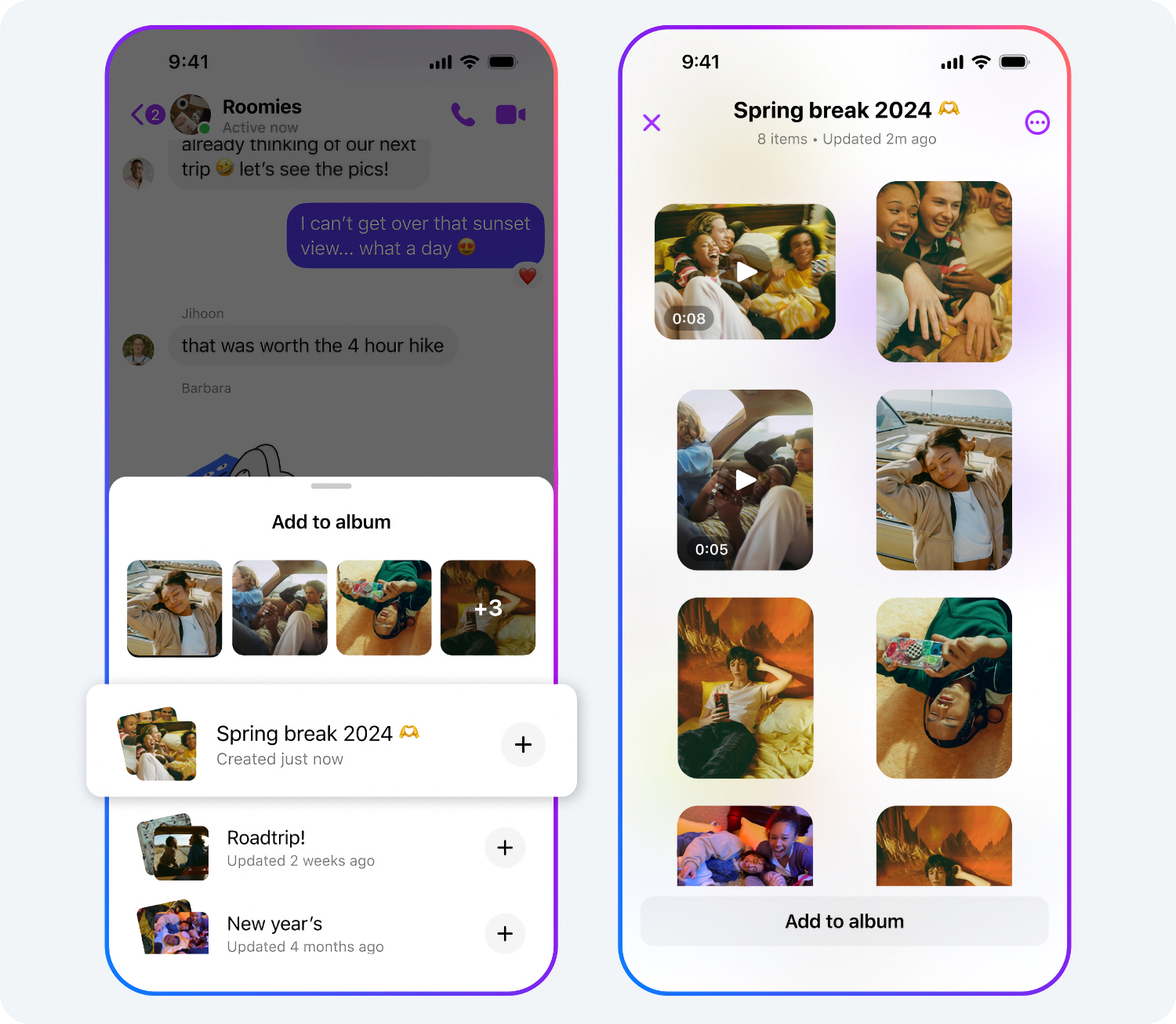 Messenger Partage Albums