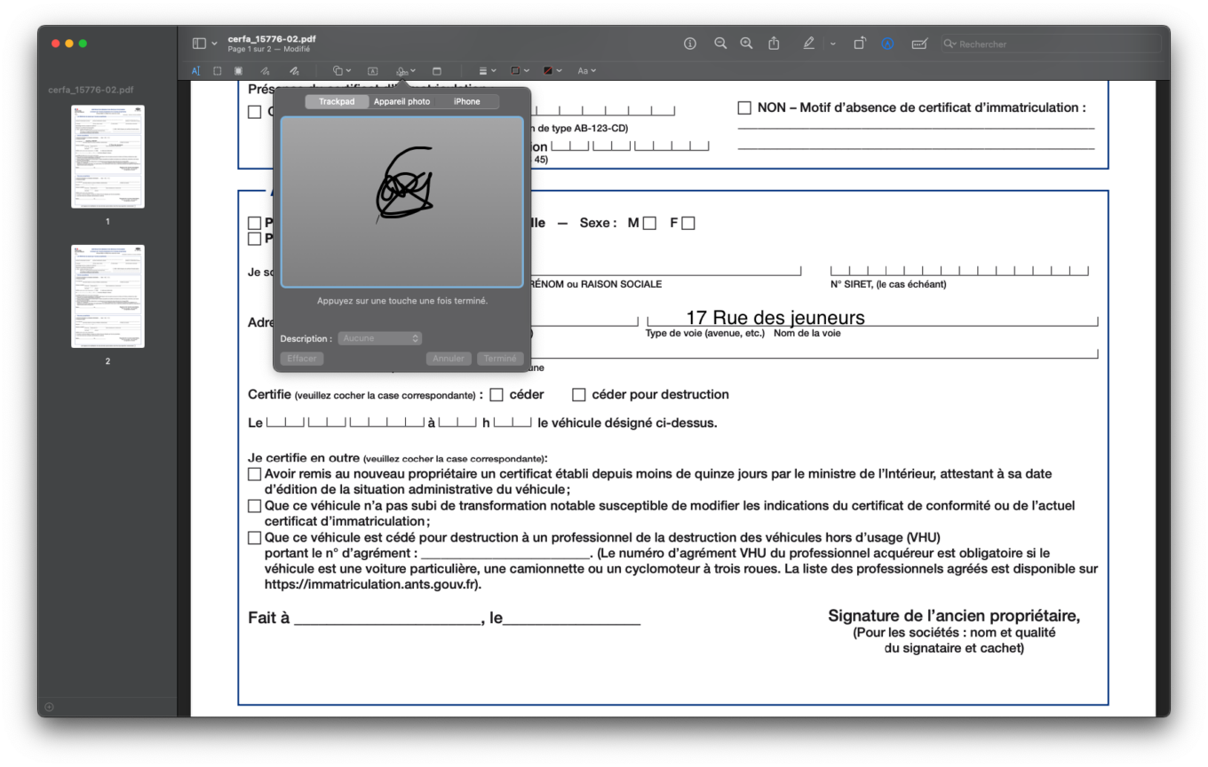 Remplir Et Signer Un Pdf Macos5