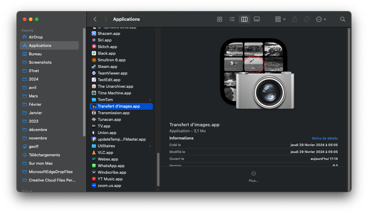 Transfert Photos Vidéos Android Macos7