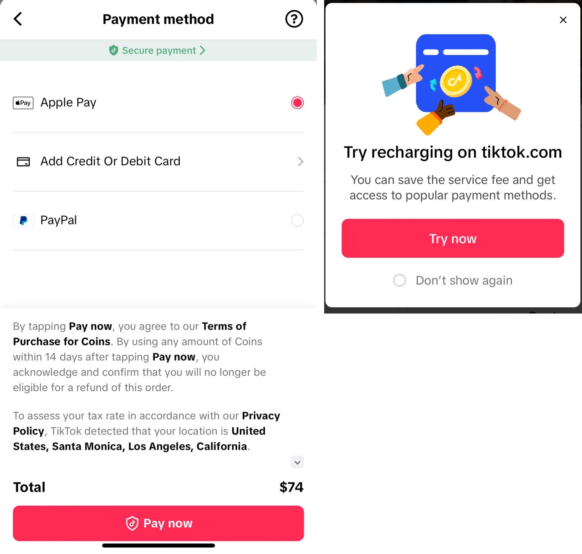 Tiktok Paiement Alternatif Ios