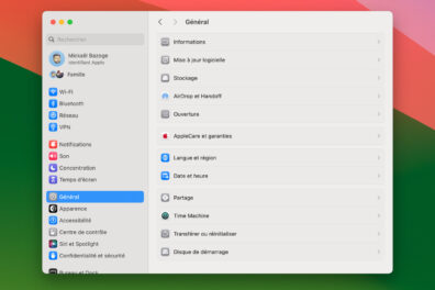 Réglages Système Macos