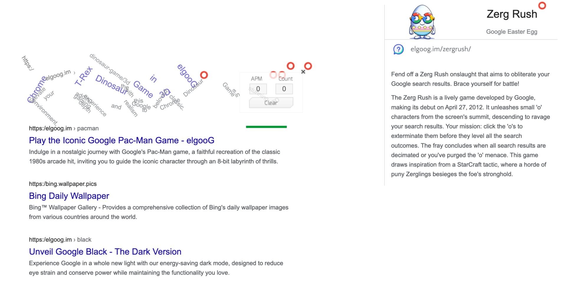 Zerg Rush Jeu Google