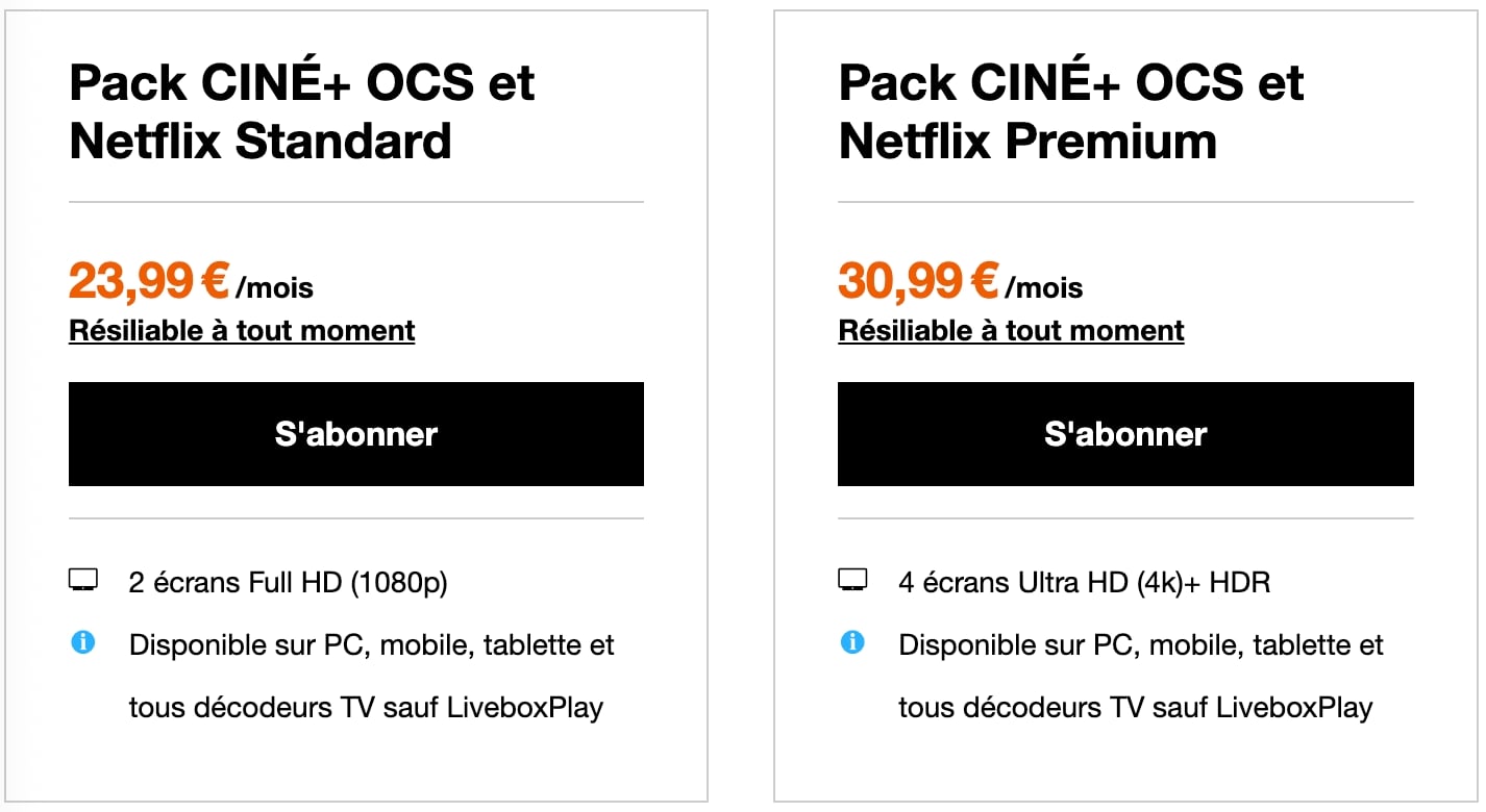 Abonnements Orange Netflix