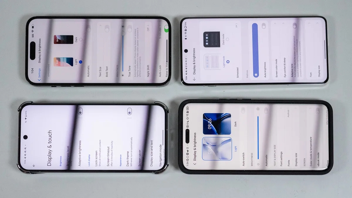 taux scintillement PWM ecran smartphone