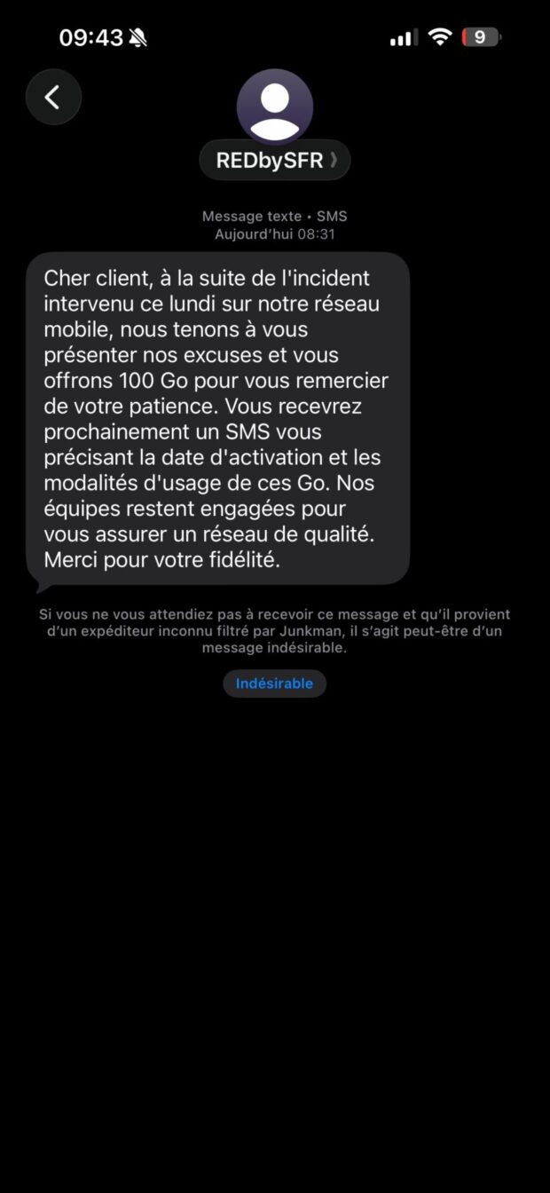 Sfr Panne Cadeau 100 Go Data